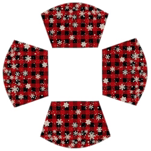 Artoid Mode 12x18 In Red/Black Wedge Placemats Set of 4 for Round Tables
