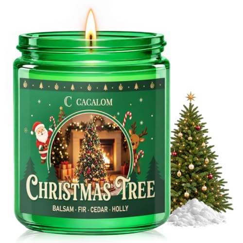 C CACALOM Christmas Scented Tree Candle 7oz - Soy Wax Holiday Decor, Pack of 1