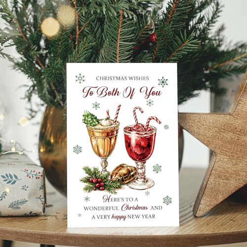 Chenive Christmas Card for Couples - Christmas Wishes to Both of You, Holiday Greeting Card