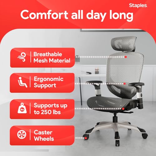Ergonomic Mesh Office Chair with Lumbar Support and Adjustable Arms
