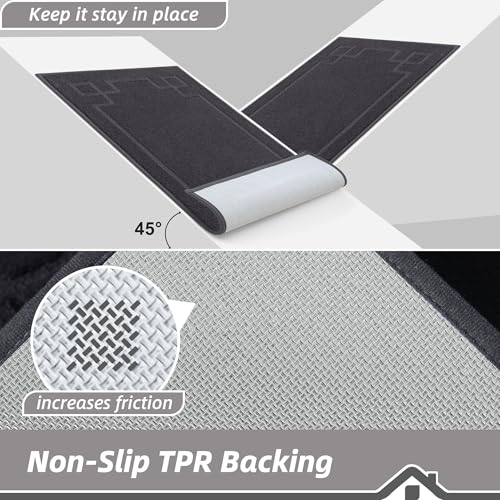 Non-Slip Indoor Door Mat 32" x 48" - Washable Absorbent Entryway Rug