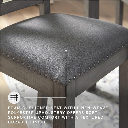 7-Piece Dining Set with X-Back Chairs and Gray Wash Finish