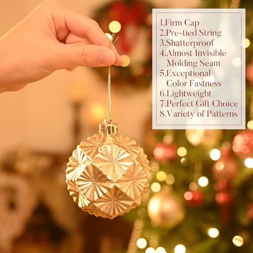 Valery Madelyn 155ct Luxury Burgundy Gold Christmas Ornaments Set