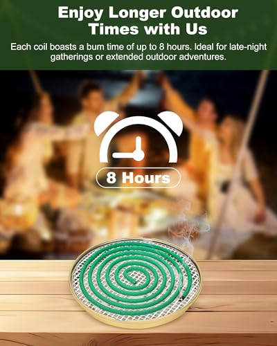 Citronella Incense Coils for Outdoor Use, 20-Count with Metal Stand