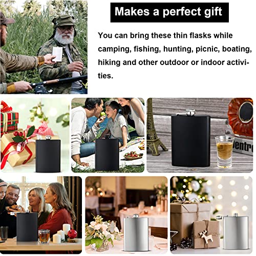 12 pcs Stainless Steel Hip Flasks with Funnels Set - 8oz Liquor Flasks for Men Women Wedding Gifts