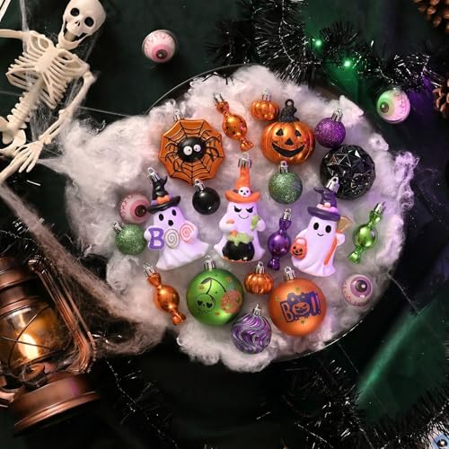 45-Piece Shatterproof Halloween Ornaments Set for Indoor Tree Decor