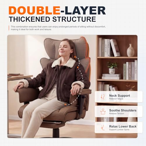Big and Tall Ergonomic Office Chair with Pocket Spring Cushion and Footrest