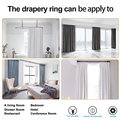 Antique Brass Curtain Rings with Eyelets - 1-Inch Inner Diameter, 30 Pack