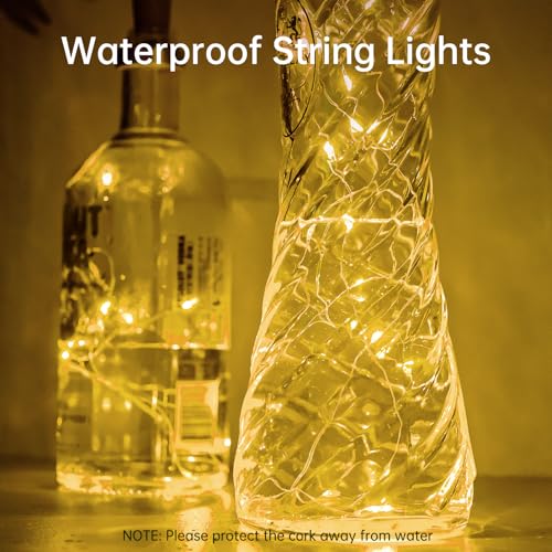 10-Pack Warm White LED Wine Bottle Cork Lights - 7ft Fairy String Lights
