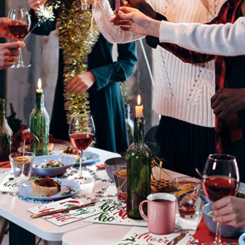 Spiareal 200 Pcs Christmas Cocktail Paper Napkins Merry Christmas Happy - Festive Holiday Party Supplies