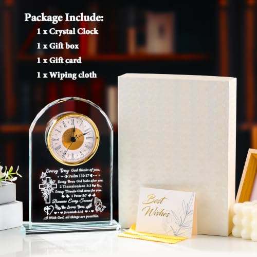Christian Gifts for Women Men: Glass Clock with Bible Verse (Variation: Christian Gifts) – Inspirational Home Decor