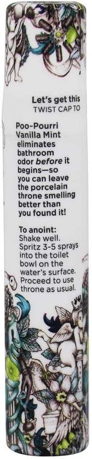 Poo-Pourri Vanilla Mint Toilet Spray - Instantly Trap Odors with Plant-Based Ingredients - 10ml Travel Size