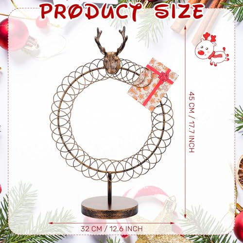 Reindeer Christmas Card Holder Display 18-inch Metal Spiral Decor