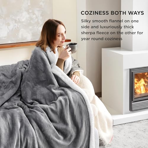 Bedsure Sherpa Fleece Throw Blanket - Reversible Plush Couch Blanket (50x60)