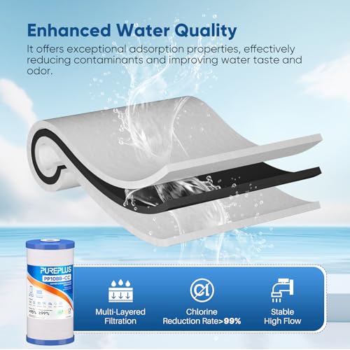 10" x 4.5" Whole House Sediment & Carbon Water Filter Cartridges - 2 Pack