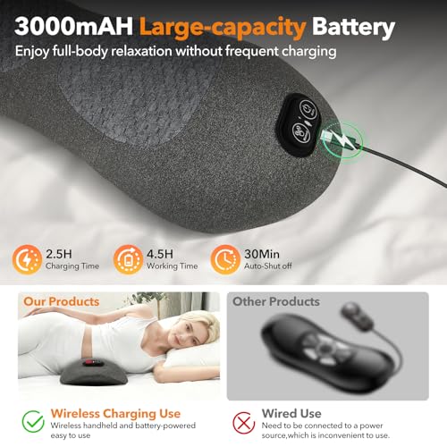 Electric Lumbar Massage Pillow with Heat - Deep Tissue Relief for Back Pain