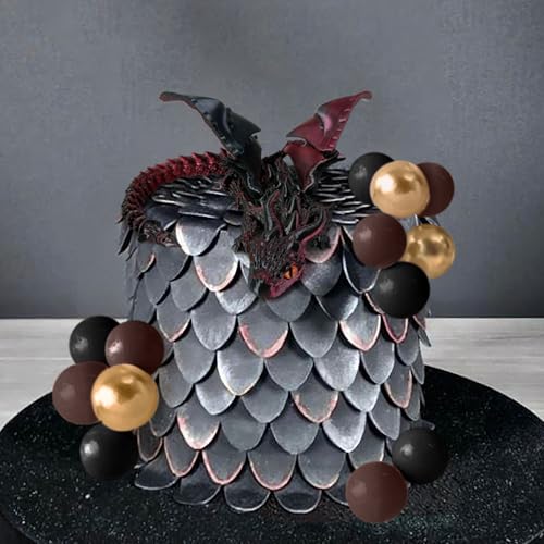 3D Dragon Cake Topper Set with Decorative Cake Balls for Birthday Parties