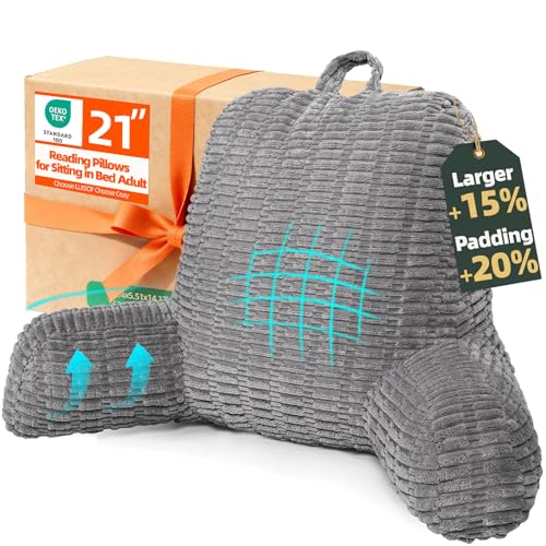 21" Reading Pillow with Memory Foam Support for Bed & Couch
