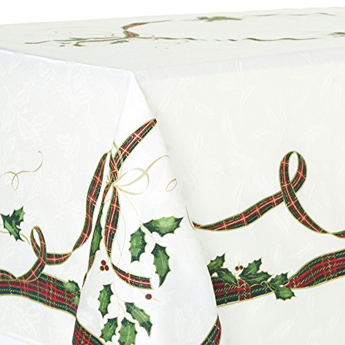 Lenox Holiday Nouveau Tablecloth 120x60 Inches Multicolor Christmas Decor
