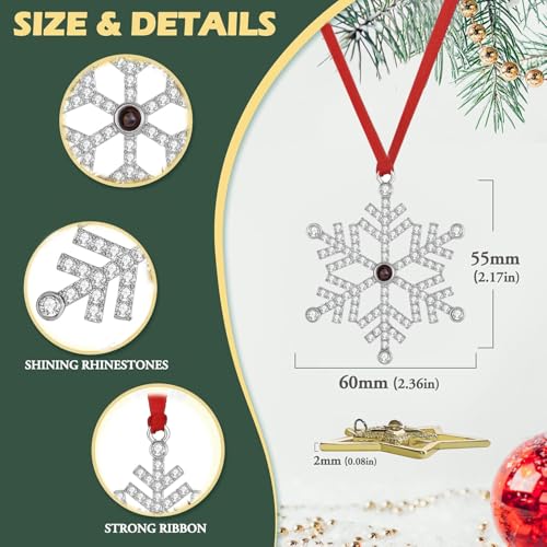 Kersiki Set of 3 Silver Snowflake Christmas Ornaments – Hanging Tree Decor (3, Silver Snowflake)