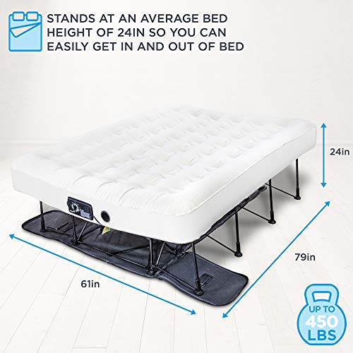 Queen Inflatable Air Mattress with Frame & Built-in Pump