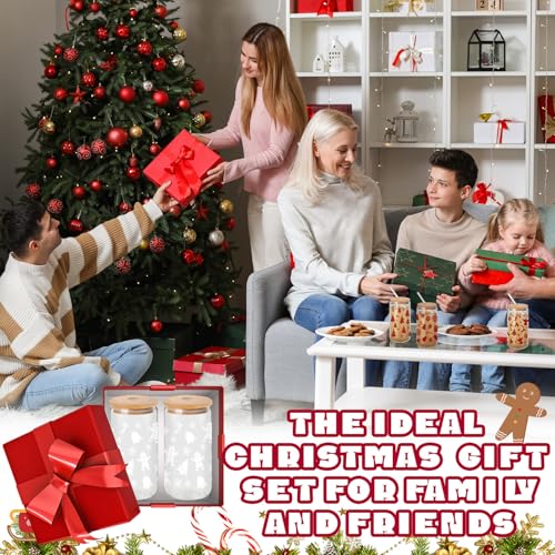 Potchen 24 Pcs Christmas Color Changing Cups with Lids & Straws - Red Pattern, 16 oz