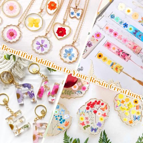 318 PCS Dried Pressed Flowers and Butterfly Stickers Set for DIY Crafts
