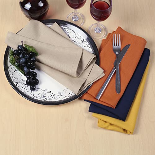 12-Pack Cotton Linen Cloth Napkins, 18x18 Inch Washable Table Napkins Set