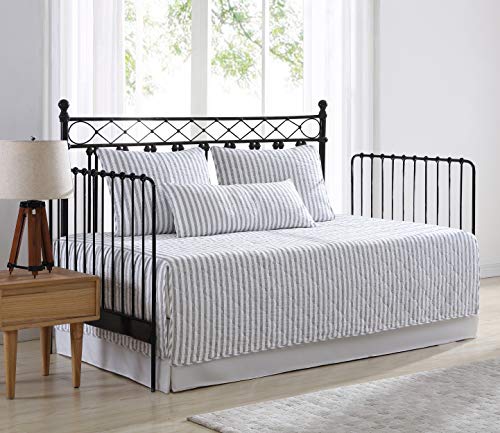Reversible Cotton Daybed Cover Set with Shams & Decorative Pillow Cover