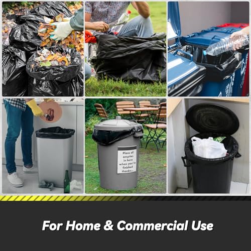 55-60 Gallon Commercial Trash Bags - 100 Pack Heavy Duty Can Liners