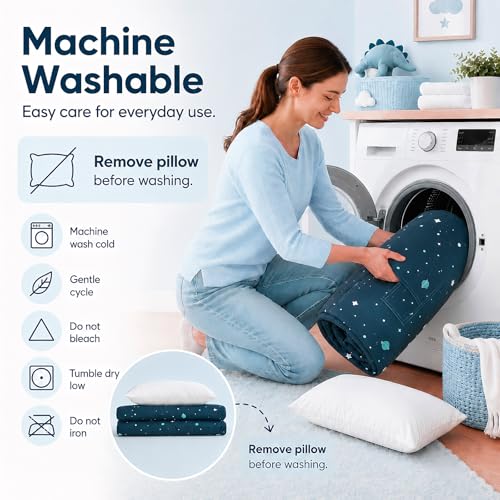 Toddler Nap Mat with Pillow and Fleece Blanket - Portable Slumber Bag