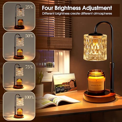 Dimmable Electric Candle Warmer Lamp with Timer and Adjustable Height