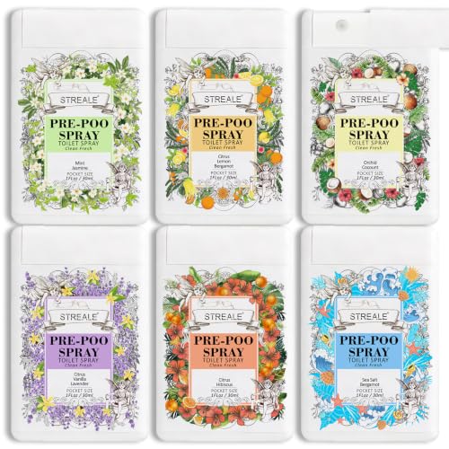 Travel Size Toilet Spray 6-Pack - Pocket Size Pre-Poo Odor Deodorizer