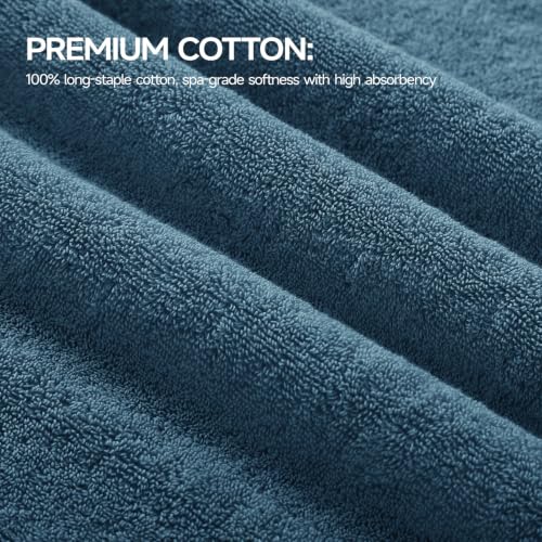 Blue 2 Pack Heavyweight 100% Cotton Bath Towels 32x63 Luxury Quick Dry