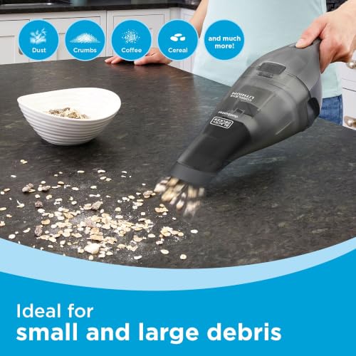 BLACK+DECKER 8V Cordless Dustbuster Handheld Vacuum with Crevice Tool