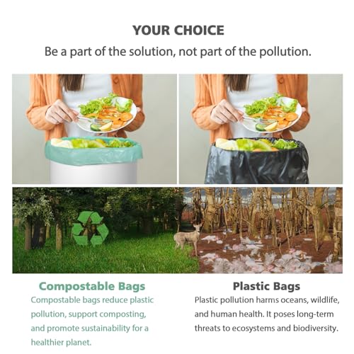 AYOTEE Eco-Friendly 13 Gallon Tall Kitchen Trash Bags, Biodegradable, 60 Count