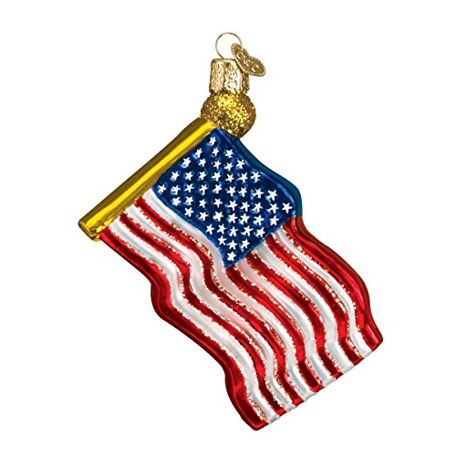 Star-Spangled Banner Glass Blown Christmas Ornament - Handcrafted USA Flag