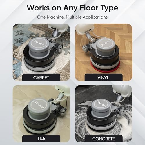 Dapper Supply 17-Inch Grey Heavy-Duty Floor Buffer Polisher Machine 1500W
