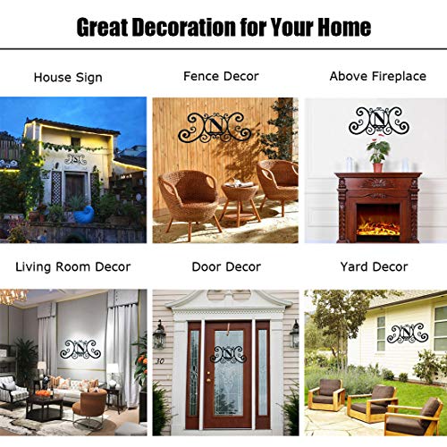 24-Inch Metal Monogram Letter - Wrought Iron Scrolled Wall Decor Sign