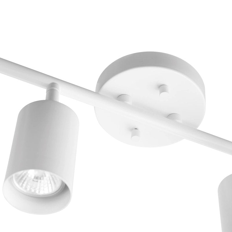 Globe Electric 57011 4-Light Track Lighting, Matte White Finish, Adjustable Cylindrical Heads, GU10 Base, Dimmable, Modern Low-Profile Design