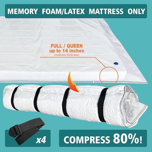Queen/Full Mattress Vacuum Storage Bag for 14-Inch Mattresses