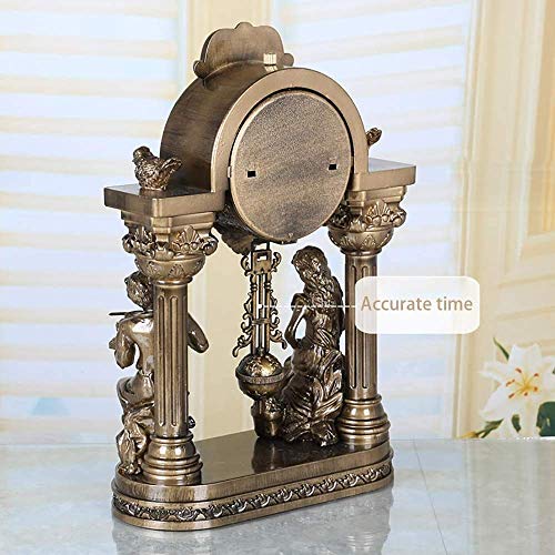 Vintage Resin Mantle Clock - Nordic Antique Style Silent Desk Clock