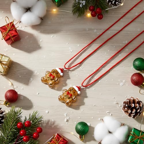 Yinkin Christmas Light-Up Necklace - Gingerbread Man, Brown, 50cm
