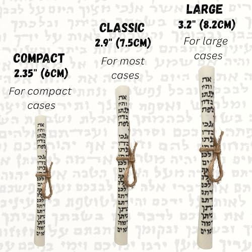 3-Pack Decorative Mezuzah Scrolls, 82mm Non-Kosher Hebrew Calligraphy