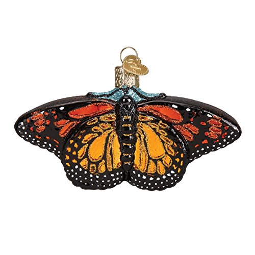 Handcrafted Glass Monarch Butterfly Christmas Tree Ornament