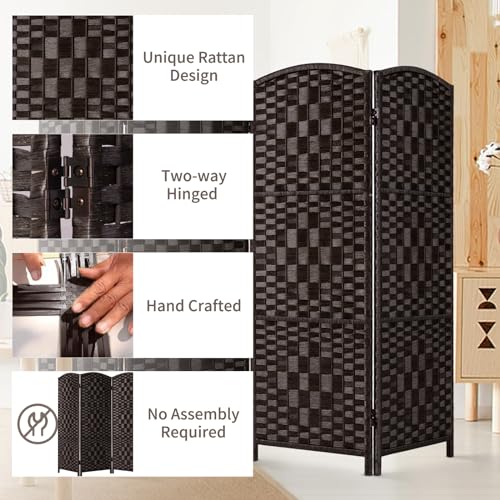 3-Panel Short Room Divider, 4FT Foldable Privacy Screen for Desk or Home