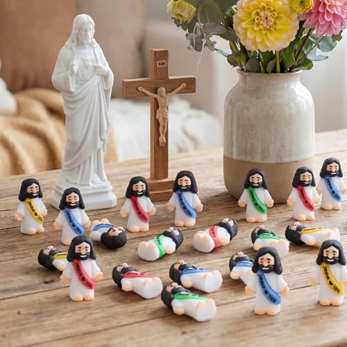 215 Mini Jesus Figurines, Tiny Rubber Religious Party Favors for Easter