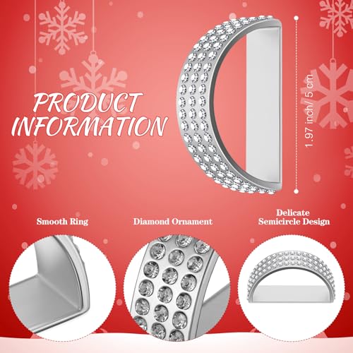 Stainless Steel Diamond Napkin Rings 100-Piece Set Semicircle Modern Table Decor
