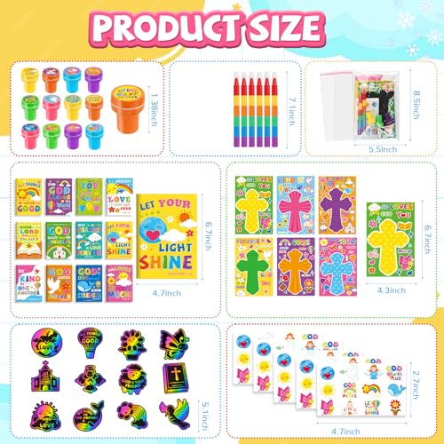 24 Bible Verses Christian Party Favors Bulk Set for Kids - Sunday School Rewards & Goodie Bags