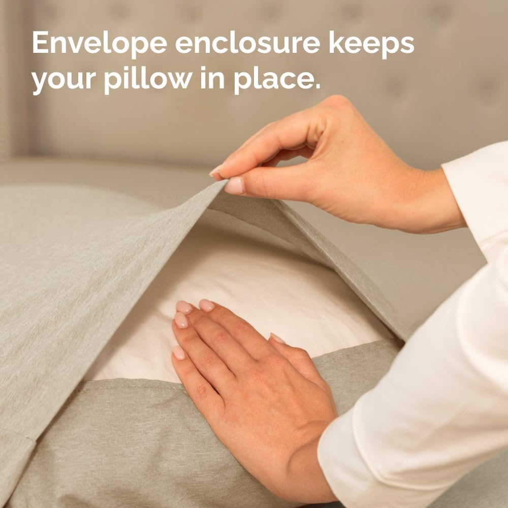 Skiennix Body Pillowcases Set of 4 | Soft, Breathable Covers for Side Sleepers - 20x54" - Heathered Beige